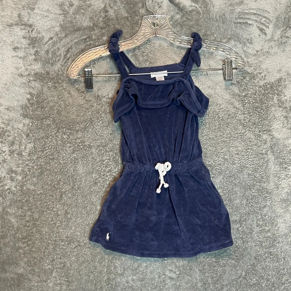Ralph Lauren Baby Girls Terry Cloth Cover Up 18/24 Months Ruffled Elastic Waist